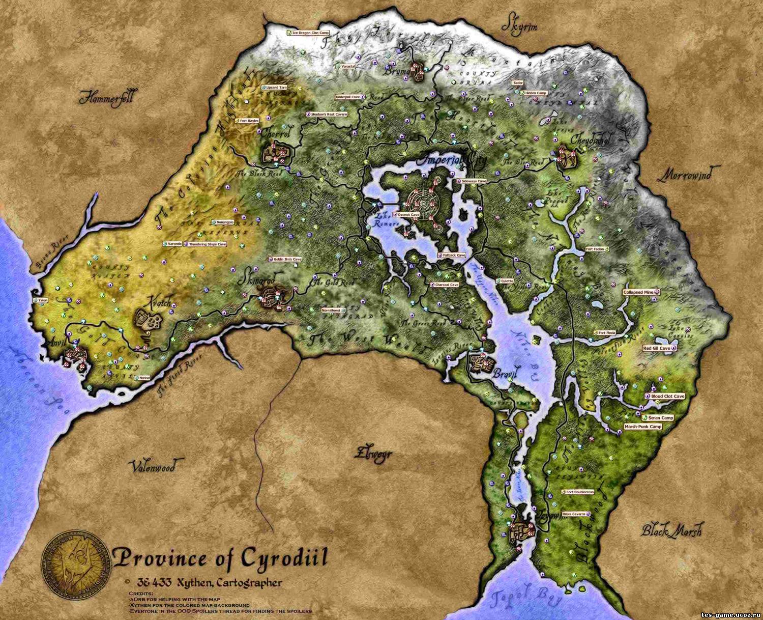 Карта цветная Темриеля